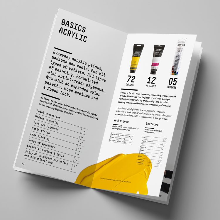 Liquitex Basics Acrylic Paint Product Booklet